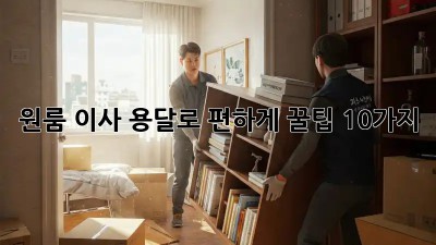 원룸 이사, 용달로 편하게! 꿀팁 10가지